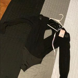 V neck/ Open Back Body Suit